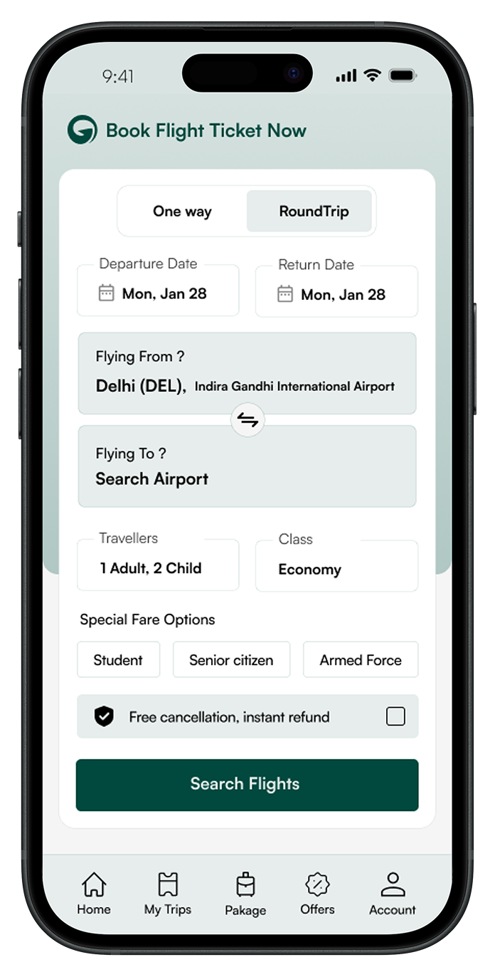 Globethrough Home — Book Flight