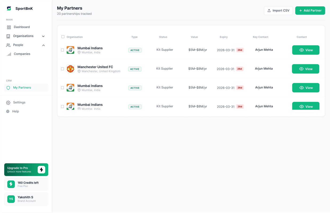 Add Partner modal
